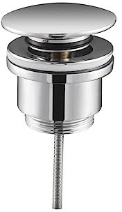 GALYON IMEX - Valvola per lavabo e bidet, sistema di apertura/chiusura, nichel spazzolato, filettatura Ø1 ¼, montaggio rapido e semplice