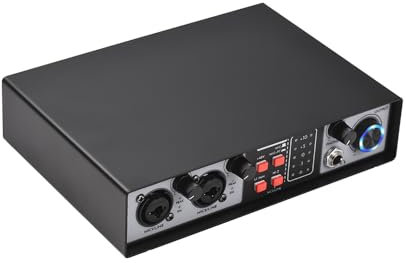 YIWEOG Mixer 2 in 2 out Scheda audio di registrazione Console di mixaggio Separazione delle tracce Scheda audio esterna Driver di registrazione per computer Attrezzatura per microfono DJ gratuita Alim
