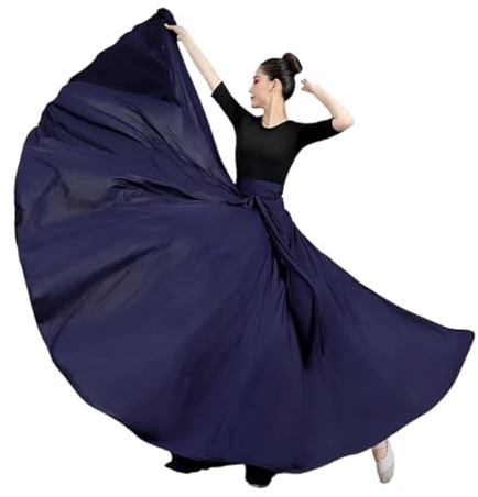 JMORCO Falda Flamenca Mujer Vestido de Gran tamaño, Falda de Baile, Carnaval, actuación en el Escenario, Mujeres, 540, 720 Grados, Falda Larga, Disfraz, Vestidos Elegantes for Mujeres(Blue 720)