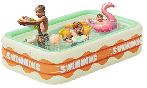 Rektangulär pool – barnpool – plaskdamm – 130/150/180/210/305 cm – för 2 år – 3-lagers design, familjepool för trädgård, utomhus, lätt set
