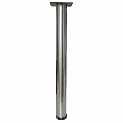 TableLegsOnline 28 Tall, Single Table Leg, Office Height - Brushed Steel - from