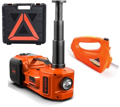 Electric Car Jack Kit 5Tons Hydraulic Floor Jack 12V Auot Emergency Kit 155-450mm Lifting Range Tire Repalce Tool with Wrench Spanner Air Compressor for SUV Sedan Lifting