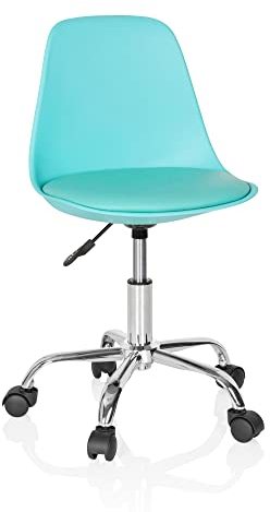 hjh OFFICE 742015 Kinder- und Jugenddrehstuhl Fancy II Kunstleder Türkis moderner Drehstuhl höhenverstellbar