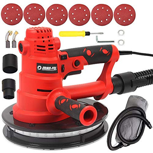 Smerigliatrice orbitale 180M LED levigatrice muro finitura gesso aspirapolvere + 6 dischi abrasivi di diversa finezza in omaggio