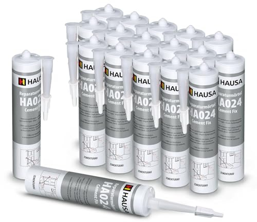 HAUSA Express Cement Fix HA024 - 18 malta di riparazione per fughe Cemento, Repair Rißacryl Bauacryl Mastyl per esterni sigillatura e stucco da 310 ml