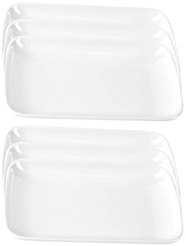 6 platos rectangulares de melamina para servir desayuno, ensalada, postre, bandeja de pastelería, platos de sushi, platos de aperitivos, platos de frutas para el hogar, restaurante, cocina