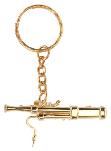 Portachiavi Miniatura Fagotto in Ottone, Ciondolo Strumento Musicale Elegante per Borse e Chiavi, Accessorio Decorativo Unico per Amanti della Musica Classica e Regalo Originale
