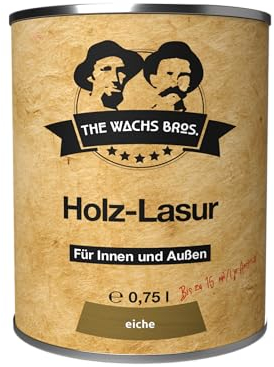the wachs bros. Holzlasur für Innen und Außen - 0,75 L - Holzlasur Eiche - natürliche Inhaltsstoffe - dauerhafter Schutz