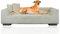 Rohrschneider Hundesofa | Hundebett aus Cord für mittelgroße und Grosse Hunde, hoher Rand, waschbar, Cordstoff aus 100% Polyester | Beige | B90 x T57 x H26 cm | inkl. 2 x Dekokissen