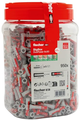 fischer 570548 DuoPower Big Pack/BigBox, Rosso, 6 x 30