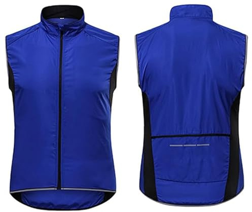 2024 Cycling Gilet Men’s Lightweight Breathable Sleeveless Biking Jacket Gilet Windproof Vest For Running, MTB, Hiking, Gym, Riding - Water Resistant Bicycle Top,Blue-5XL