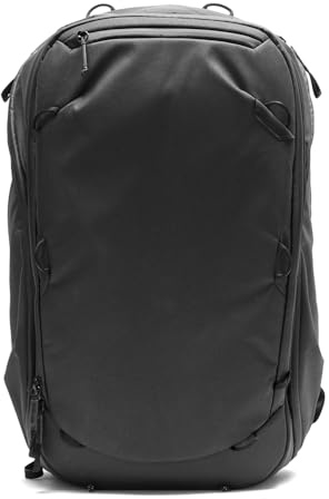 Peak Design Travel Backpack 45L, Black, Expandable 35-45L Design, Rear & Top Access, Weatherproof Shell, Laptop Sleeve, Ideal for Travel, Everyday or Camera Carry, Versatile Backpack for Men and Women