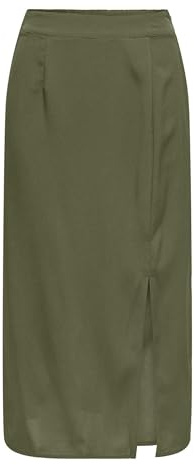 ONLY Onlnova Life Vis Lamar Slit Skirt Solid, Kalamata, M Donna