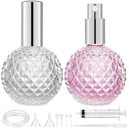 Bohoray 2pcs 100ml Flacon de Parfum Vaporisateur de Parfumen Forme d'ananas, Flacons vaporisateurs rechargeables, Portable de Voyage Atomiseur Pulvérisation Flacon de Parfum pour Date,Travail,Vacances
