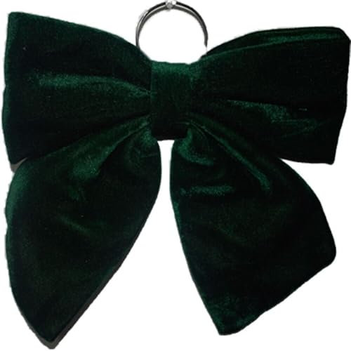 Fiocco verde grande in velluto cm 34 per decorazioni puntale albero di natale addobbi negozio ristoranti hotel