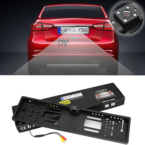 Nummernschildrahmen mit 170° HD Rückfahrkamera IP68 Betrachtungswinkel Rückfahrkamera für Europäische Autokennzeichen staubdicht und wasserdicht