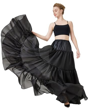 BEAUTELICATE Petticoat Unterrock Lang Tüll Reifrock A Linie 50er Jahre Petticoat Crinoline für Hochzeit Brautkleid Rockabilly Kleid Karneval Halloween S-XXL