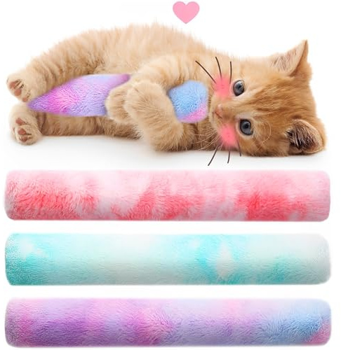 MOAZIFI 3 piezas de hierba gatera, juguete para gatos, juguete para el autoempleo, juguete calmante para mascotas, juguete esponjoso para mascotas para interior, adecuado para burlarse y consolar a