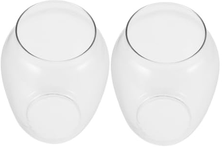 Cabilock Lot De 2 Abat-Jour en Verre Transparent pour Lampe à Huile Vintage, Cheminée Ronde Résistante, Remplacement pour Lanterne à Pétrole D'extérieur, Accessoire Camping Rétro