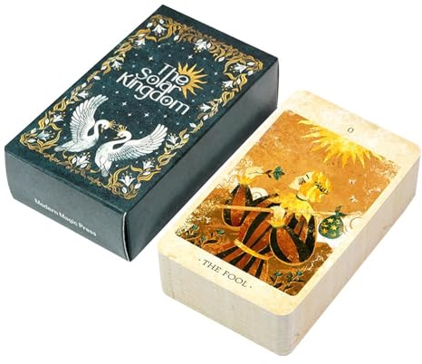 Tarot Oracle Cards Deck - Juego de 78 cartas del reino solar, imágenes del reino solar celestial, sabiduría metafísica radiante y visión cronológica, acabado artístico de cartón premium