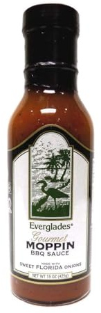 Everglades Moppin' BBQ Sauce Southern Blend with Everglades Seasoning & Florida Sweet Onions, Tangy, Sweet, Spicy & Mustard-Infused Perfect for Grilling, Cooking & Dipping – 15oz Bottle