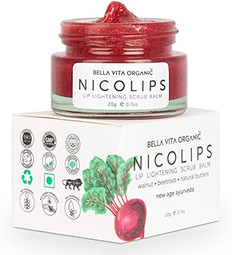 NicoLips Combo Pack | Lip Lightening Scrub Lip Balm för mörkt, torr, sprucken och skadad läppar