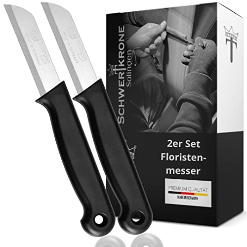 Schwertkrone Coltelli da Frutta e Verdura - Spelucchino Set (2 pezzi, nero) Prodotto in Solingen, Germania - Acciaio Inox Professionale e Affilato