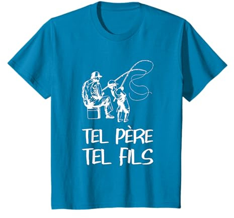 Tel Père Tel Fils Pêcheur Pêche Hommes Enfants Cadeau T-Shirt
