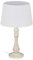 Relaxdays Tischlampe Landhausstil, E14 Fassung, Stoff & Holz, Wohn- & Schlafzimmer, Nachttischlampe, HxD: 47x27 cm, weiß, 10034461, 47 x 27 x 27 cm