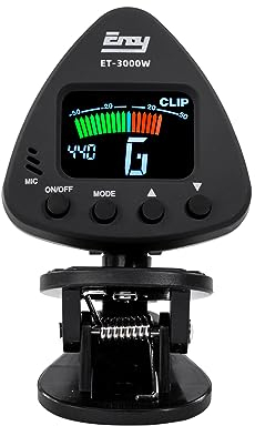 Stimmgerät Blasinstrumente Clip - Sunydog Clip-on Stimmgerät Tuner,ET 3000W Stimmgerät für Blasinstrumente unterstützt Mikrofon- und Clip-on-Stimmmodi für Saxophon,Klarinette,Trompete und Flöte