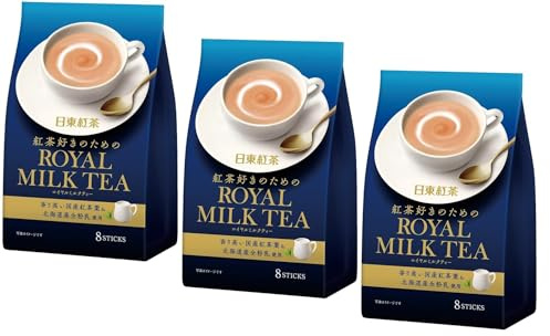 Nittoh Kocha Japanese Instant Royal Milk Tea, 8 Sticks, Set of 3 Packs
