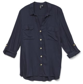 VMBUMPY L/S T-Shirt New WVN GA Noos, Blazer Bleu Marine., M