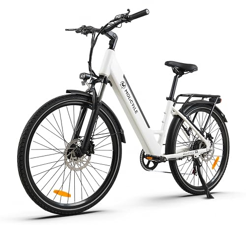 Molicycle E-cykel, dam, 26 tum, elcyklar, stadscykel med 36 V 14,5 Ah-batteri, räckvidd upp till 110 km, hydrauliska skivbromsar, EU-kompatibel e-cykel