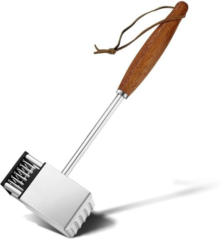 Meat Tenderizer Mallet, Meat Tenderizer Mallet, Meat Tenderizer Mallet, Köttklubba Och Köttnål 2-I-1 Meat Hammer Tenderizer, Med Halkfritt Trähandtag, Köks Köttklubba, Perfekt För Kockar Och Grillentu