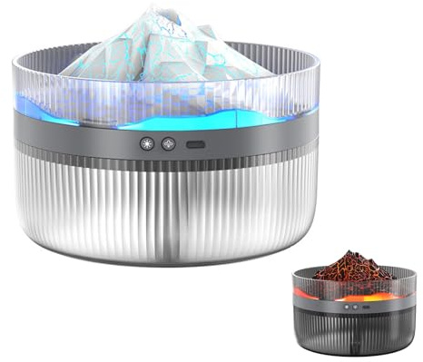 Diffuseur D'huiles Essentielles 1000ml, Diffuseur de Parfum de Lampe à Effet Volcan de Montagne de Neige, Humidificateur D'aromathérapie Automatique, Mode de Pulvérisation Réglable