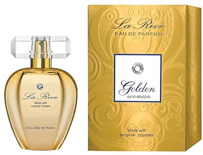 La Rive Golden Woman Parfüm Eau de Parfum 75 ml – Luxuriöser Damenduft mit Kristall-Veredelung, Eleganz und Lang anhaltender Duftwirkung Damenduft Frauenduft