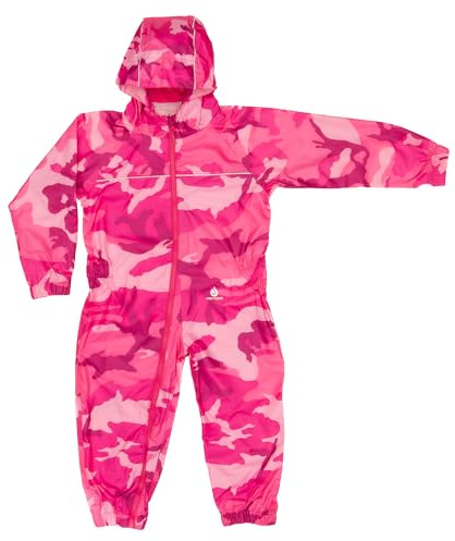 DRY KIDS Waterproof Rainsuit Camo Pink 3/4yrs