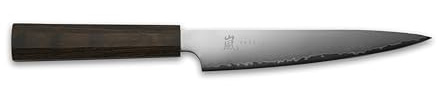 Yaxell Cuchillo de Carne Hana 15 cm - Acero inoxidable de 3 capas - Marrón oscuro Mango de madera de Paqueta