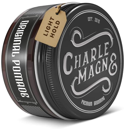 Charlemagne Pomata originale per capelli - 100 ml, Tenuta leggera Crema modellante per capelli a base acquosa per uomo - Argilla per capelli con finitura lucida