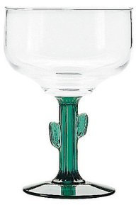 Libbey Cactus Margarita Glass with Juniper Stem (Set of 12), Multicolor