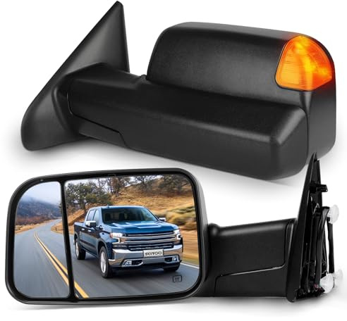SCITOO Tow Mirrors for 2009-10 For Dodge Ram 1500;2011-2016 1500&2500&3500