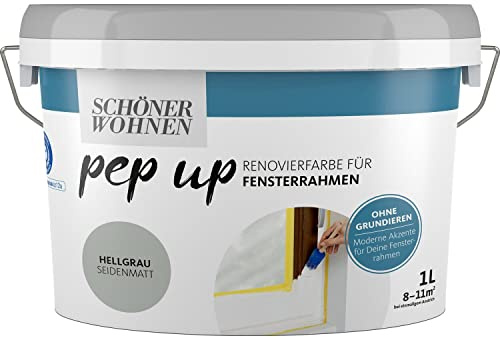 Brillux Pep up Renovierfarbe für Fensterrahmen Hellgrau seidenmatt 1l