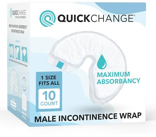 QuickChange Men's Incontinence Wrap 10 Pack, Maximum Absorbency