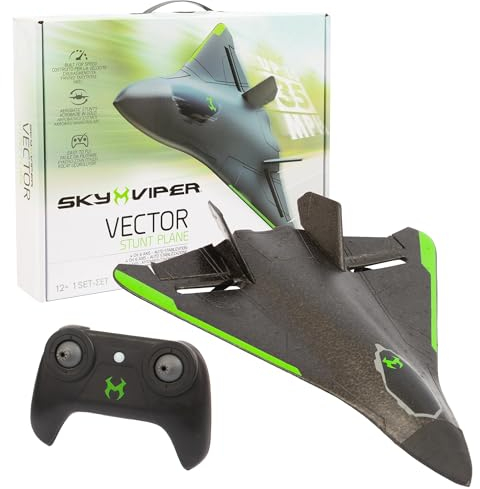 Sky Viper Vector Performance Stunt Jet Drone, Engineered to Reach Speeds of up to 35 mph, Equipped with Advanced Position Hold Technology, High Power-to-weight Ratio, Includes 600ft Long-Range Remote