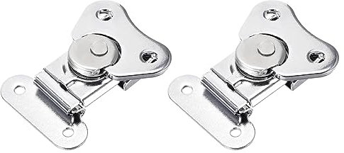 METALLIXITY Verrou Papillon à Torsion à Ressort (40mm/1,57) 2Pcs, Loquets à Bascule en Fer Chromé - pour Caisses en Bois, Argent
