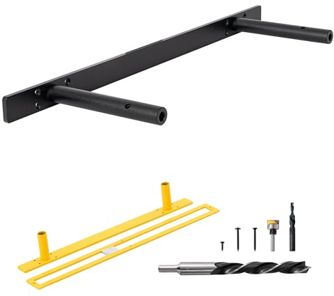 Firmetal Floating Shelf Brackets, 22 inch Premium Kit, Matte Black, Alloy Steel, Wall Mount