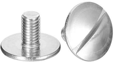 sourcing map Vis à tête plate extra large M8 x 14 mm, 2 boulons à tête ronde en acier inoxydable 304