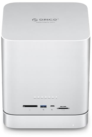 ORICO DataMatrix Mini 22TB Externer Speicher, 2TB SSD mit 20TB externer Festplatte, 10Gbps USB-C&USB A Docking Station Kompatibel mit Thunderbolt 3/4/5, SD/TF/CF Kartenleser