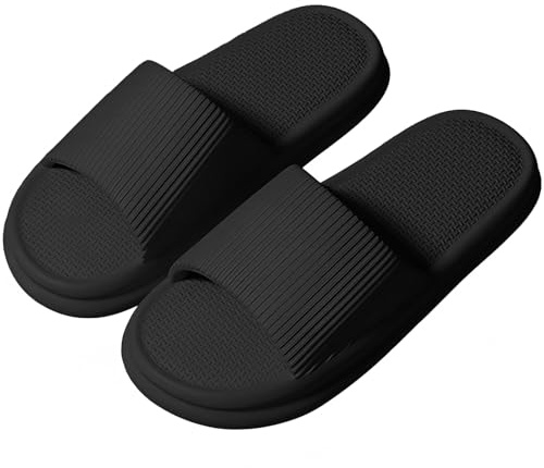 Milaloko Femmes Hommes Chaussons de Douche Sandales de Douche Antidérapantes de Salle de Bain Unisex Slip On Pantoufles pour la Maison Salle de Bains Intérieure Piscine