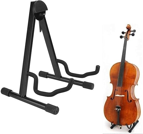 ROCKSTAR - Soporte para Violonchelo, Ajustable y Plegable GV026 – Marco Antideslizante con Brazos de Goma, Base Estable de Metal, Ideal para Músicos